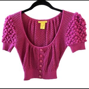 NEW Catherine Malandrino Baby Alpaca Magenta Cardigan Sz Small (owner)